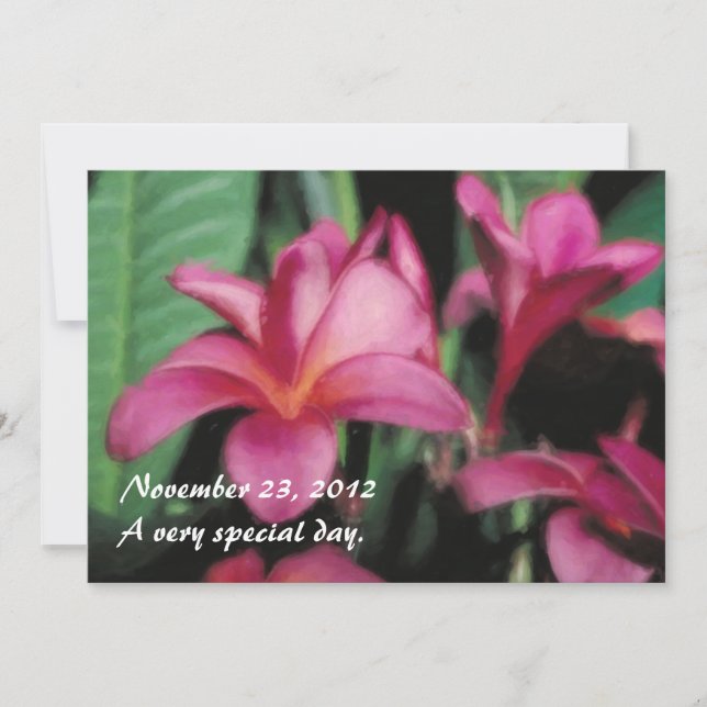 Hawaiian Tropical Plumeria Invitations (Front)