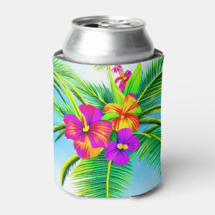 Hawaiian Tropical Seamless Pattern Can Cooler