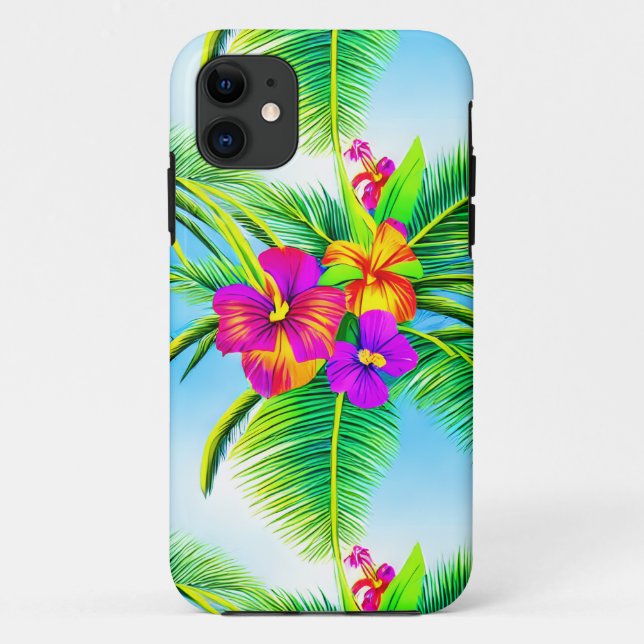 Hawaiian Tropical Seamless Pattern Case-Mate iPhone Case (Back)
