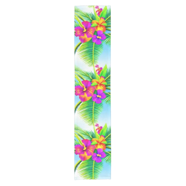 Hawaiian Tropical Seamless Pattern Short Table Runner (Front)