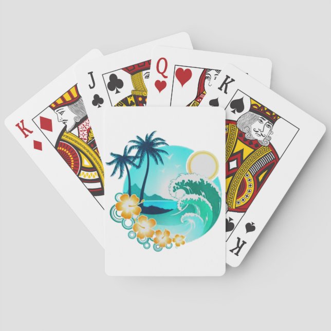 HAWAIIAN TROPICAL SURF ART PLAYING CARDS (Back)