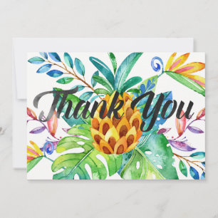 Hawaiian Tropical Watercolor Pineapple Thank You