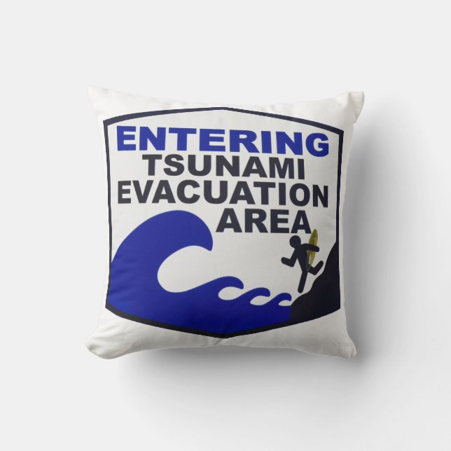 Hawaiian Tsunami Sign Cushion (Front)