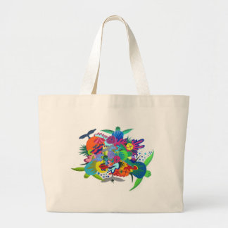Hawaiian Turtle Design Large Tote Bag