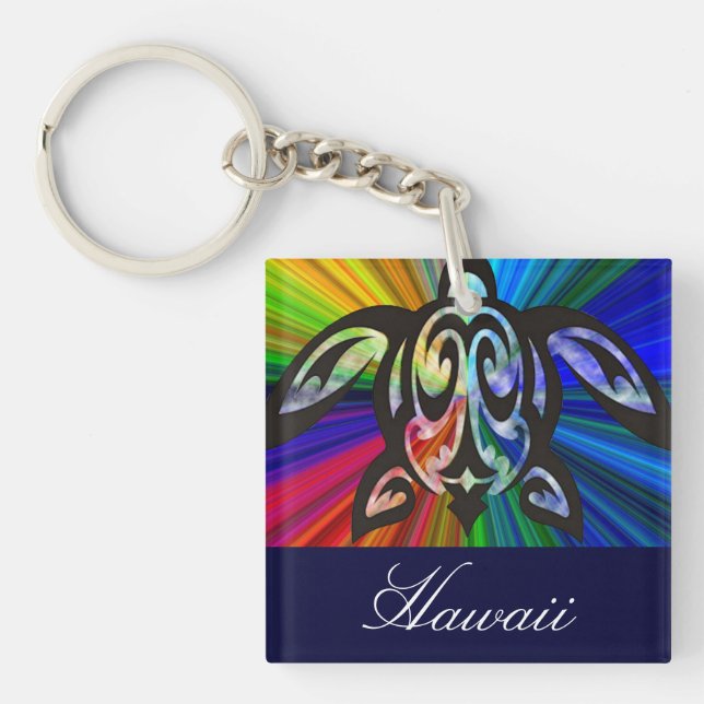 Hawaiian Turtle Honu  Key Ring (Front)