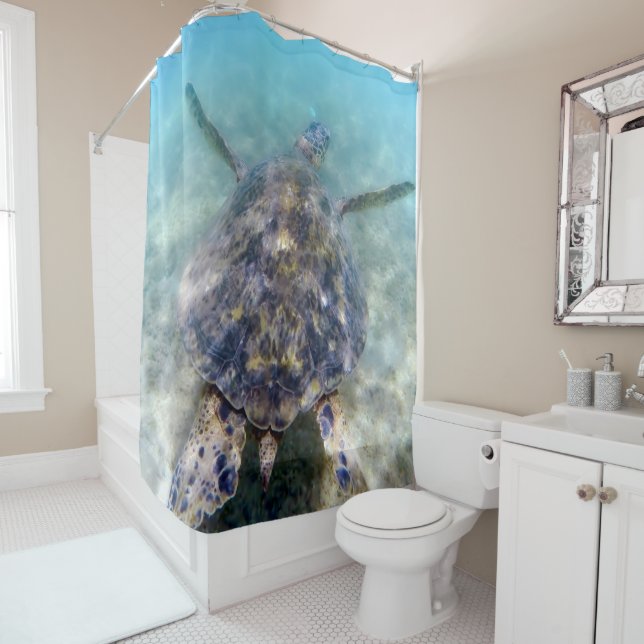 Hawaiian turtles shower curtain (In Situ)