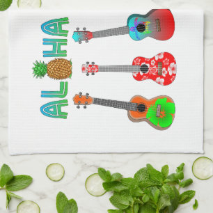 Hawaiian Ukulele Aloha Hawaii Tea Towel
