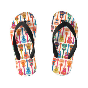 Hawaiian ukulele kid's flip flops