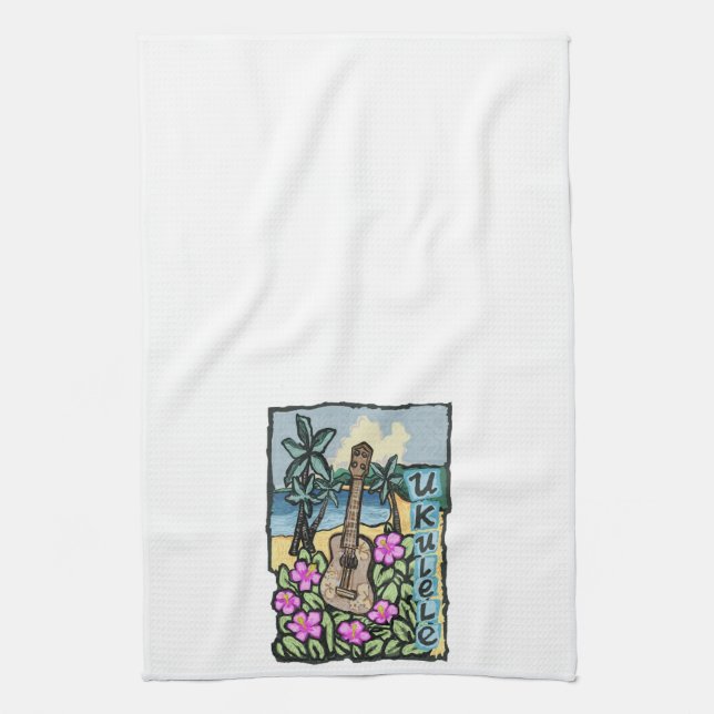 Hawaiian Ukulele, Kitchen Towel (Vertical)