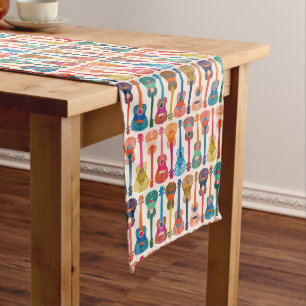 Hawaiian ukulele long table runner