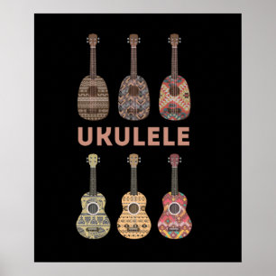 Hawaiian Ukulele Types of Musical Instruments Poster