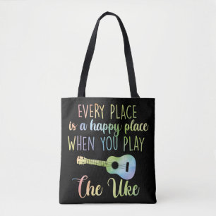 Hawaiian Ukulele Uke Happy When You Play The Uke Tote Bag