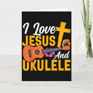 Hawaiian Ukulele Uke Jesus Faith Christian I Love Card
