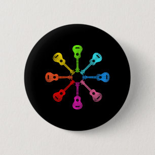 Hawaiian Ukulele Uke Rainbow Ukulele 6 Cm Round Badge