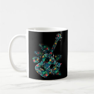 Hawaiian Ukulele Uke Tropical Flower Floral Coffee Mug