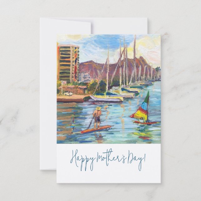 Hawaiian View from Magic Island card  (Front)