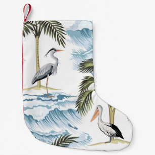Hawaiian vintage, floral summer pattern. small christmas stocking