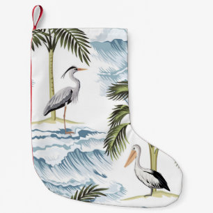 Hawaiian vintage, floral summer pattern. small christmas stocking
