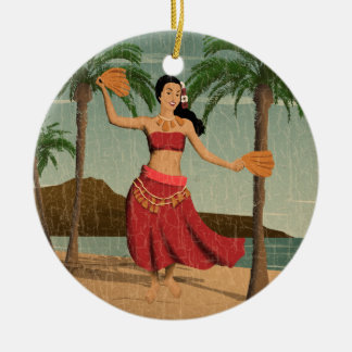 Hawaiian Vintage Mele Kalikimaka Customisable Ceramic Tree Decoration