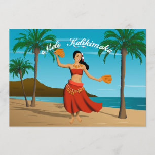 Hawaiian Vintage Mele Kalikimaka Customisable Invitation