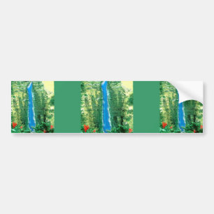 Hawaiian Waterfall Art Bumper Sticker