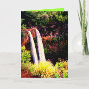 Hawaiian Waterfalls and Quotes Card