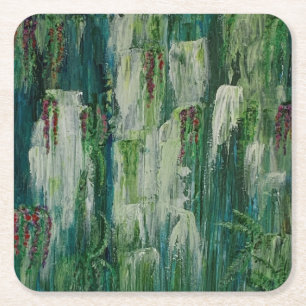 Hawaiian Waterfalls - Kauai Square Paper Coaster