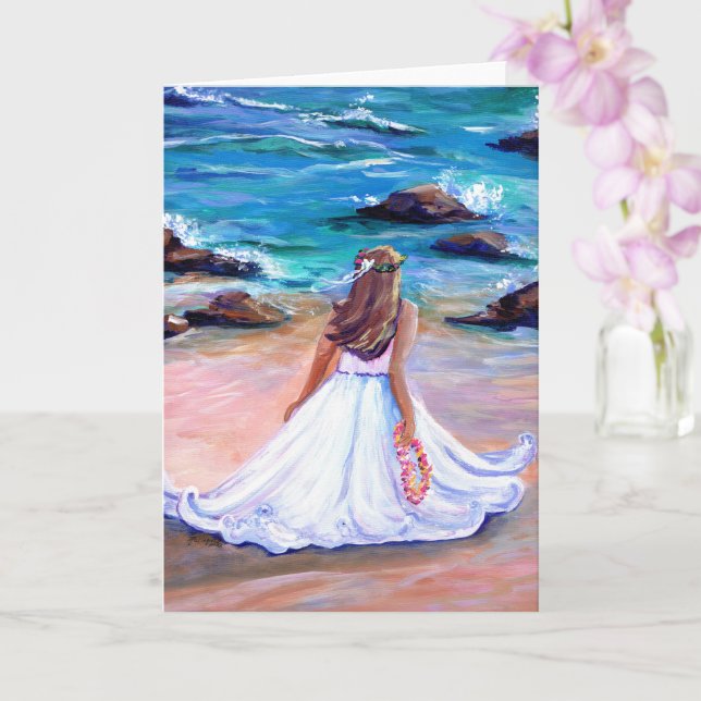 Hawaiian Wedding Aloha Greeting Card (Orchid)