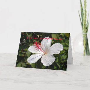 Hawaiian Wedding Best Wishes White Hibiscus Card