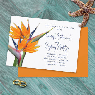 Hawaiian Wedding Bird-of-paradise Flowers Invitation