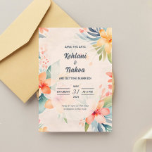 Hawaiian Wedding Save The Date Invite