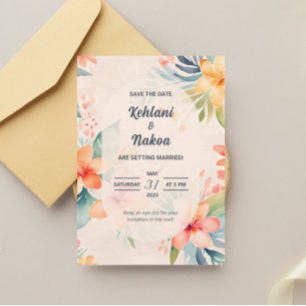 Hawaiian Wedding Save The Date Invite