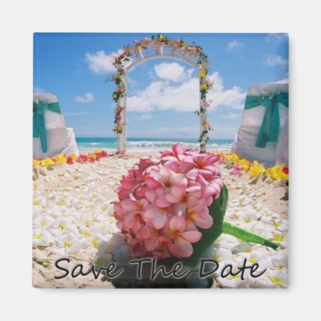 Hawaiian Wedding Save The Date Magnets (Front)