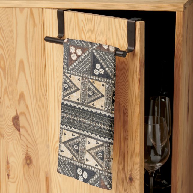 Hawaiian Wedding Tapa Cloth KitchenTowel (Thirds Fold)