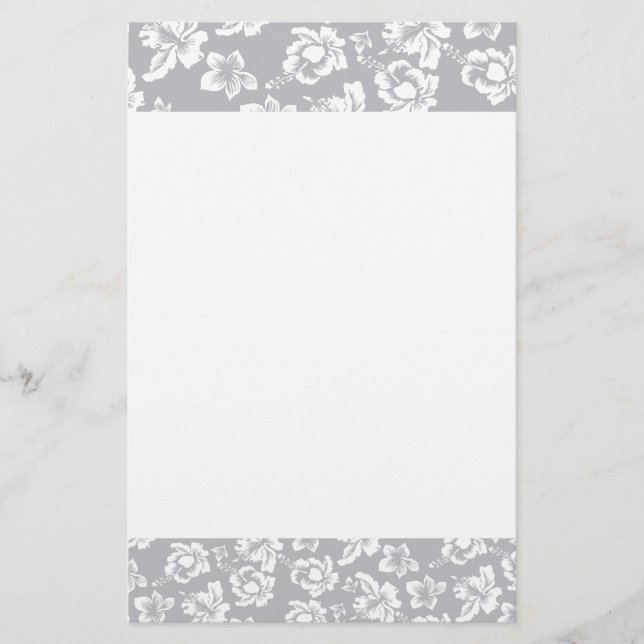 Hawaiian White Flower Stationery (Front)