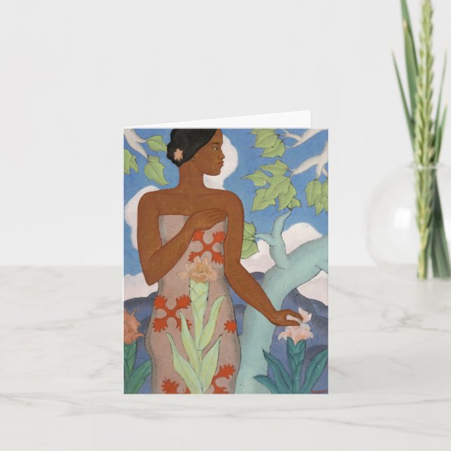 'Hawaiian Woman' - Arman Manookian Card (Front)