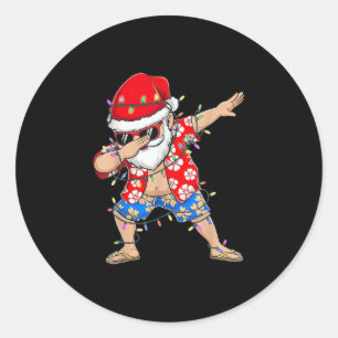 Hawaiian Xmas Dab Classic Round Sticker