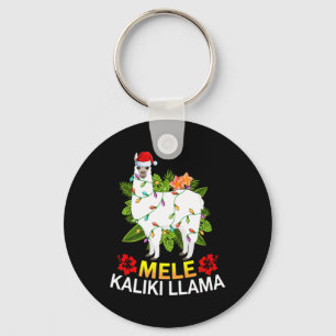 Hawaiian Xmas Llama Lights Mele Kalikimaka Llama C Key Ring