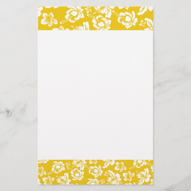 Hawaiian Yellow Flower Stationery (Front)