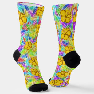 Hawaiian Yellow Flowers Socks