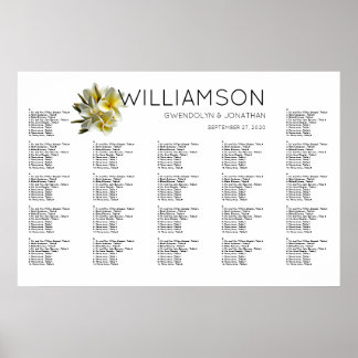 Hawaiian Yellow Plumeria Seating Chart