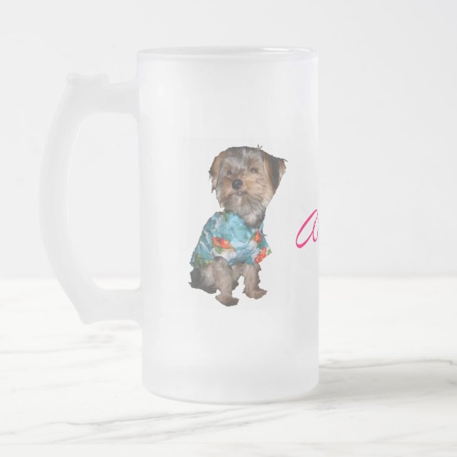 Hawaiian Yorkie Frosty Mug (Left)