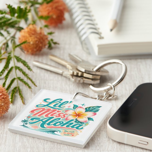 Hawaiiculture - Lil Miss Aloha Key Ring (Front Right)