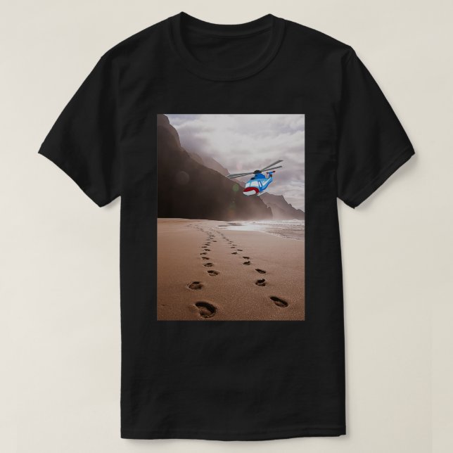 Hawaiin footprints in the sand T-Shirt (Design Front)