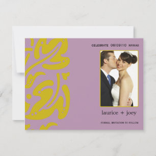 Hawaiin -Save the date -purple Save The Date