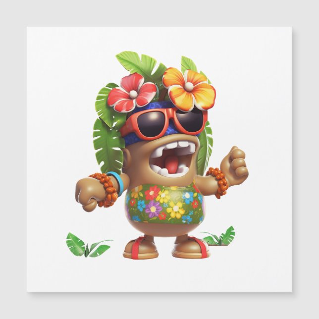 Hawaiin Shirt Guy Magnetic Invitation (Front)