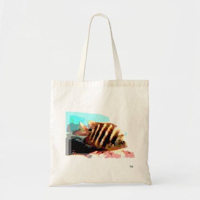Hawaiin Striped Fish Beach Tote (Front)