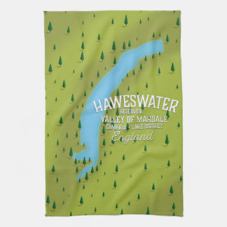 Haweswater Reservoir travel map poster. Tea Towel