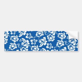 Hawiian Blue Flower Pattern Bumper Sticker