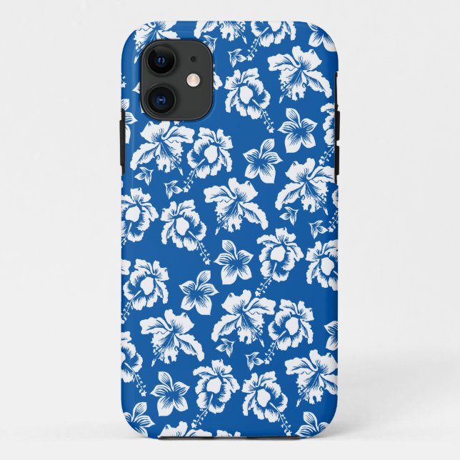Hawiian Blue Flower Pattern Case-Mate iPhone Case (Back)